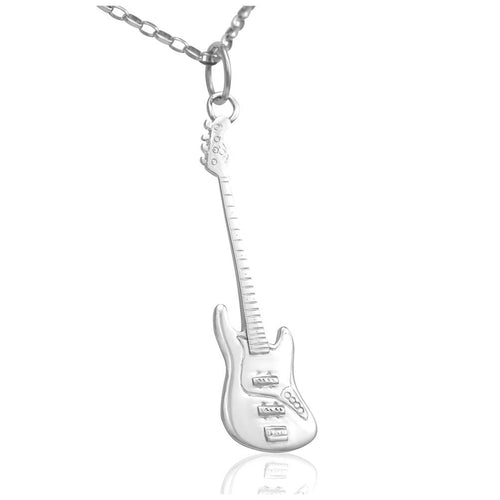 Ladies guitar necklace silver UK music related jewellery gifts for her