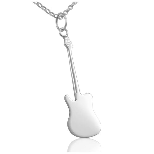 Ladies guitar necklace silver music jewellery