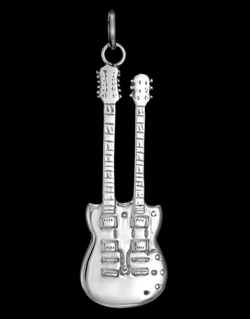 Led Zeppelin merch double neck guitar necklace pendant