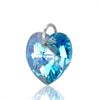 Aquamarine March birthstone jewellery sterling silver heart pendant