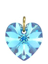 Aquamarine March birthstone pendant gold