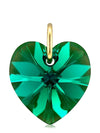 Green emerald crystal May birthstone jewellery gold heart pendant