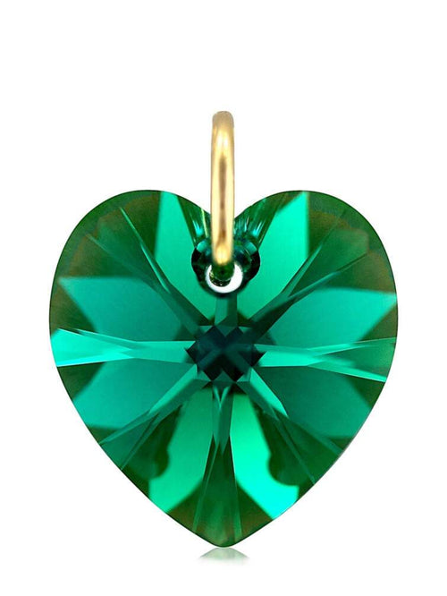 Emerald May birthstone pendant gold