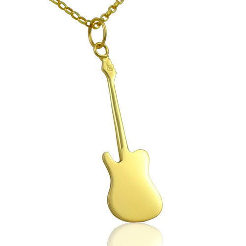 Mens 9ct gold music necklace for guys guitar gifts for him