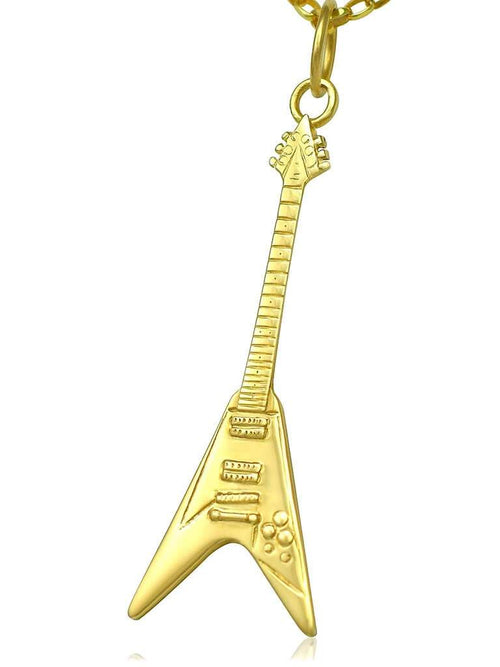 Mens gold guitar necklace for guys guitar gifts for him