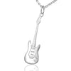 Mens guitar necklace silver music jewelry online