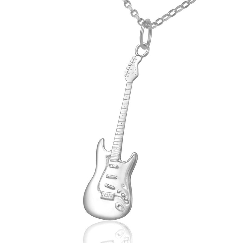 Mens guitar necklace silver music jewelry online