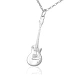 Mens silver guitar necklace for guys music jewellery