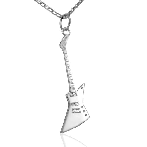 Silver guitar necklace music jewellery mini guitar gifts for husband uk
