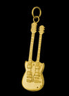 Musical themed jewellery gold guitar necklace pendant