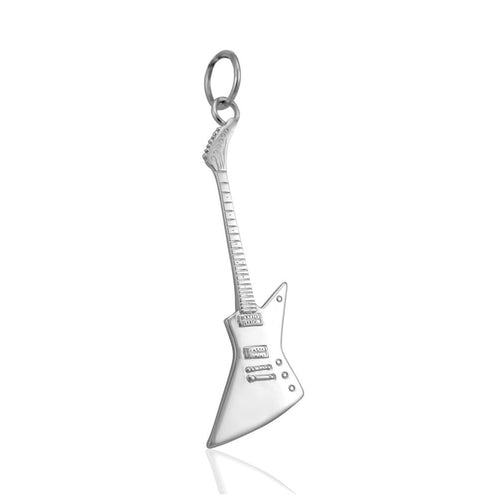 Novelty rock band gifts guitar pendant sterling silver