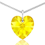 Yellow Citrine November birthstone necklace sterling silver heart pendant
