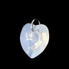 White October birthstone jewellery sterling silver heart pendant