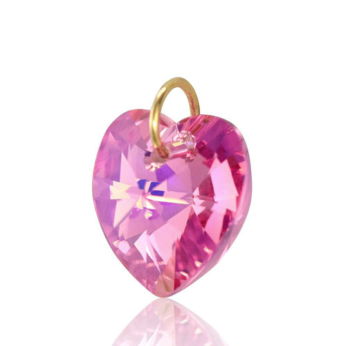 Romantic gifts for girlfriend pink crystal pendant gold