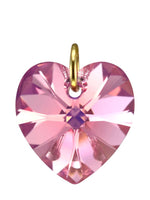 Crystal jewellery pink heart pendants for girls
