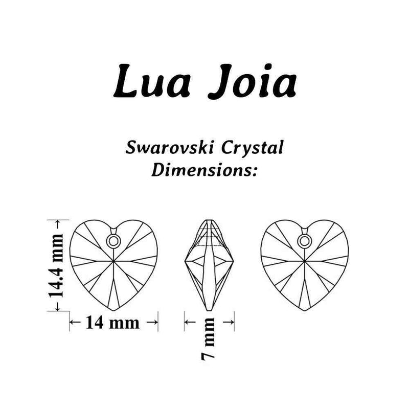 Swarovski crystal necklace charm pink love heart pendants silver girls jewellery gifts