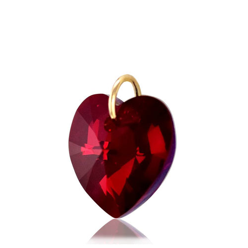 Swarovski red crystal jewellery gold heart pendant
