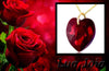Crystal jewellery red heart pendant necklace UK