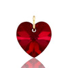 Necklace charm red love heart pendant 9ct gold romantic jewellery