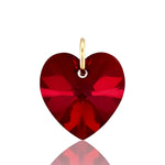 Necklace charm red love heart pendant 9ct gold romantic jewellery