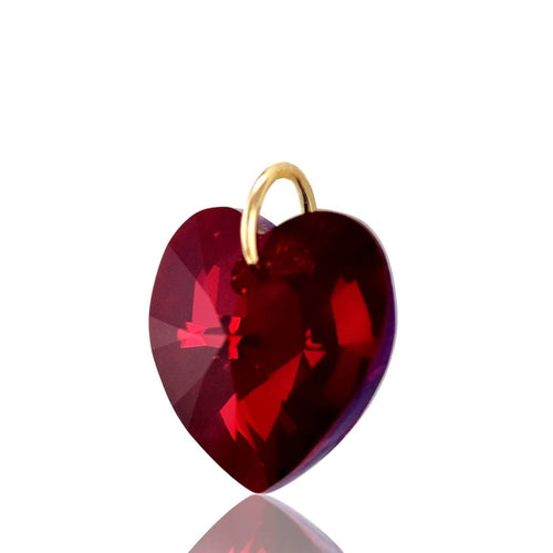 Necklace charm red love heart pendant gold romantic jewellery