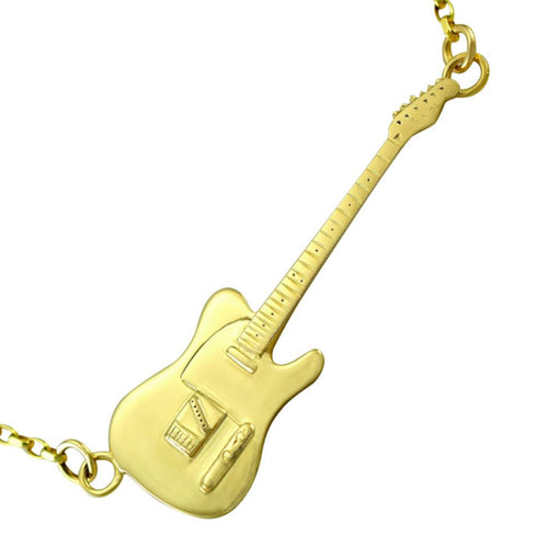 Rick Parfitt Guitar Necklace Gold Rock Music Gifts for Him UK