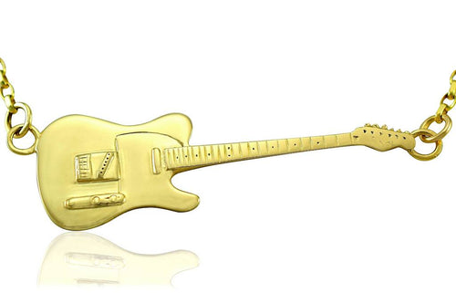 Image of rick parfitt guitar necklace gold