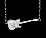 Rick Parfitt guitar necklace silver chain rock music gifts for him
