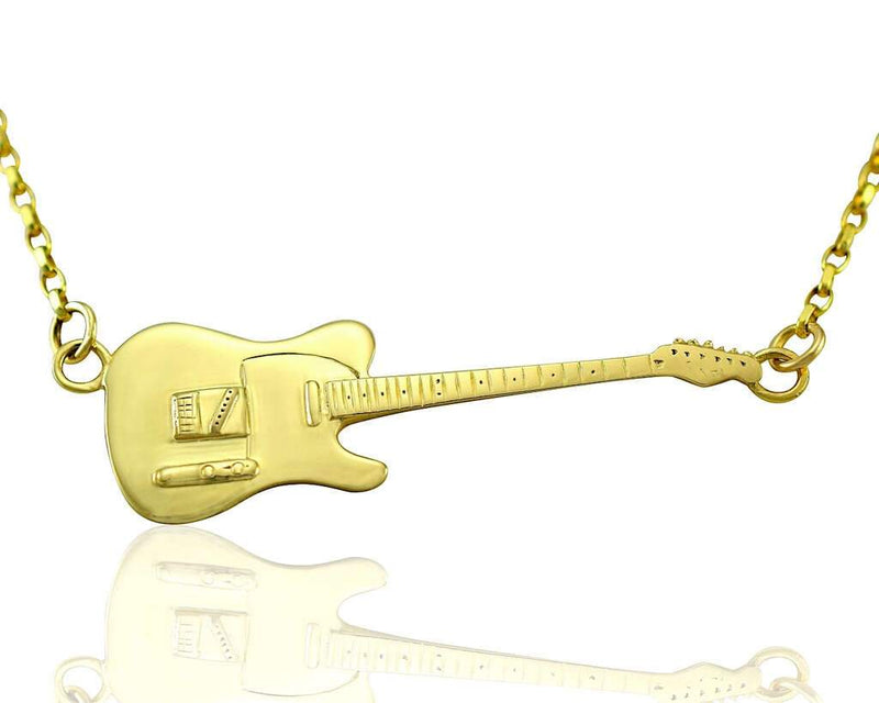 Rick Parfitt Guitar Necklace Gold Rock Music Gifts for Him UK