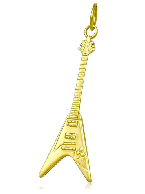 Gold Guitar Pendant Rock Music Gifts for Her Guitar Jewellery