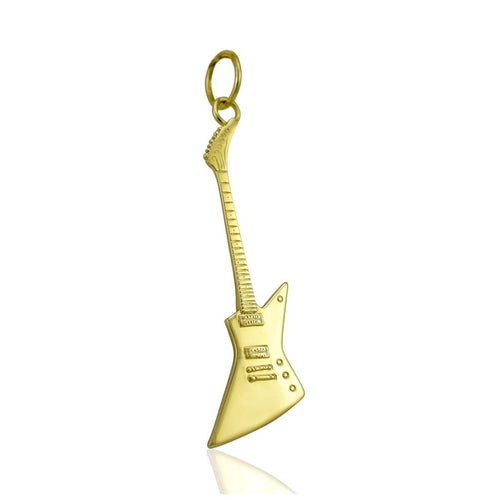 Rock music jewellery 9ct gold guitar pendant