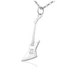 Rock music necklace sterling silver guitar pendant