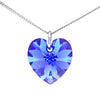 Blue sapphire September birthstone necklace sterling silver heart pendant