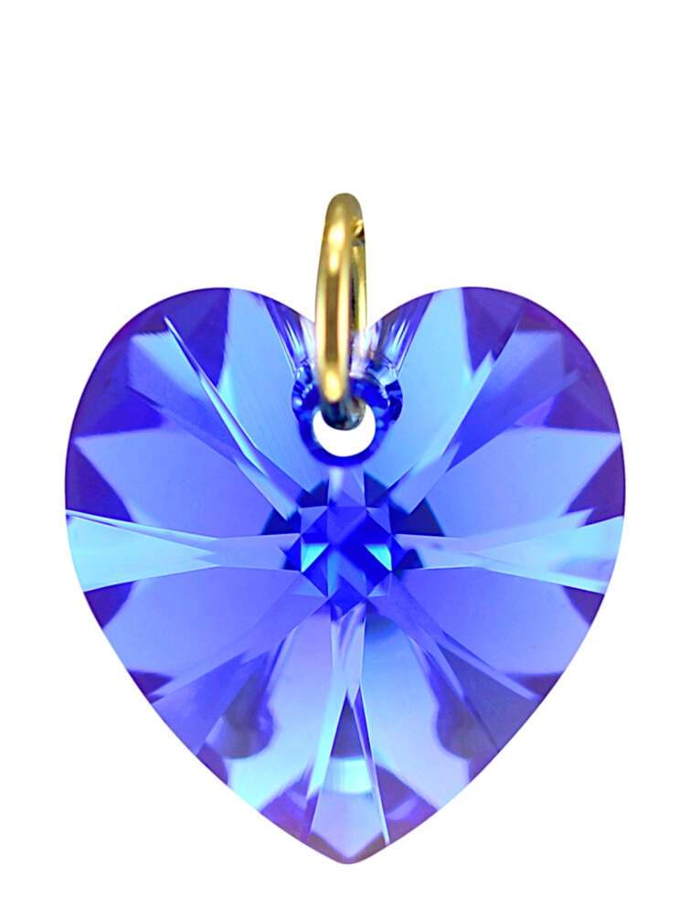 Sapphire September birthstone pendant gold