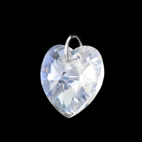 Diamond pendant silver April birthstone jewellery UK