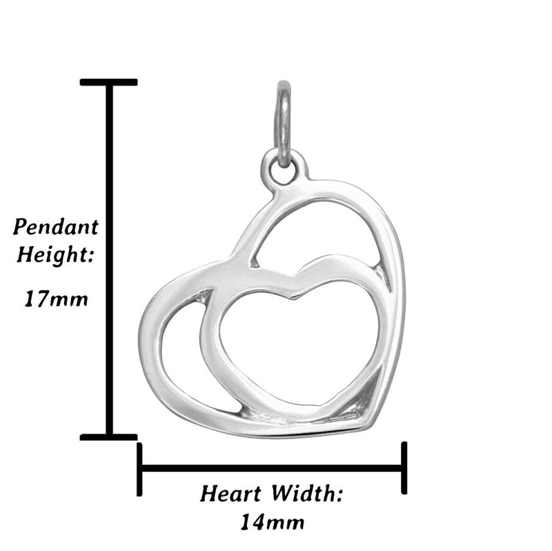 Ladies silver floating heart pendant UK