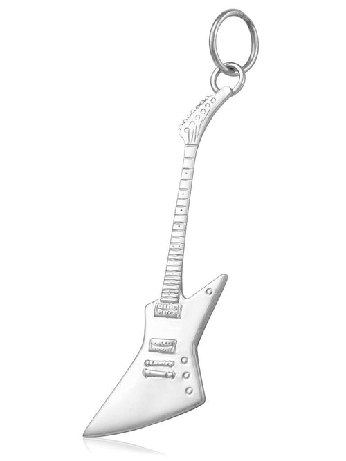 Silver guitar jewellery with a musical theme