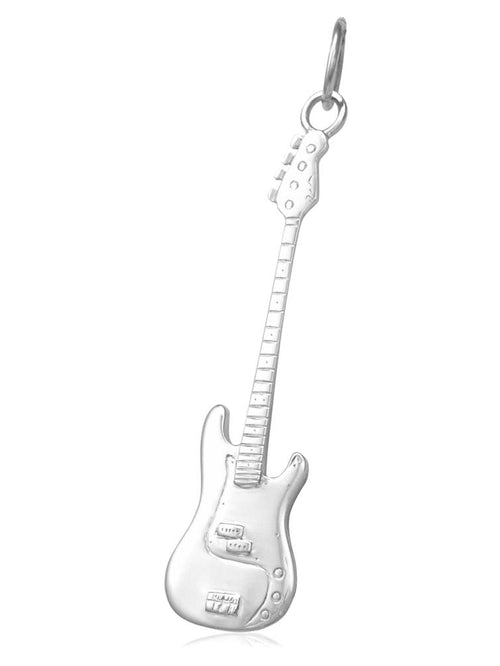 Silver guitar necklace charm music gifts for her