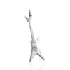 Silver guitar necklace charm heavy metal music gifts