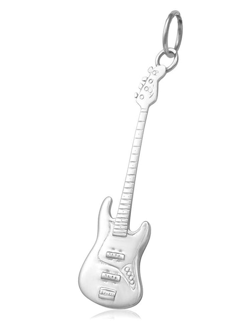 Silver guitar necklace pendant for ladies music gifts online
