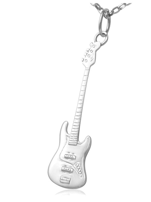 Silver guitar necklace for ladies UK rock music gifts for her