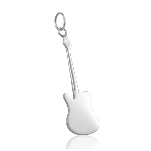 Silver guitar pendant for ladies music gifts