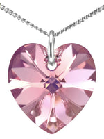 Sterling silver handmade crystal necklace pink jewellery swarovski