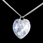 Ladies jewellery silver heart necklace UK pendant swarovski crystal