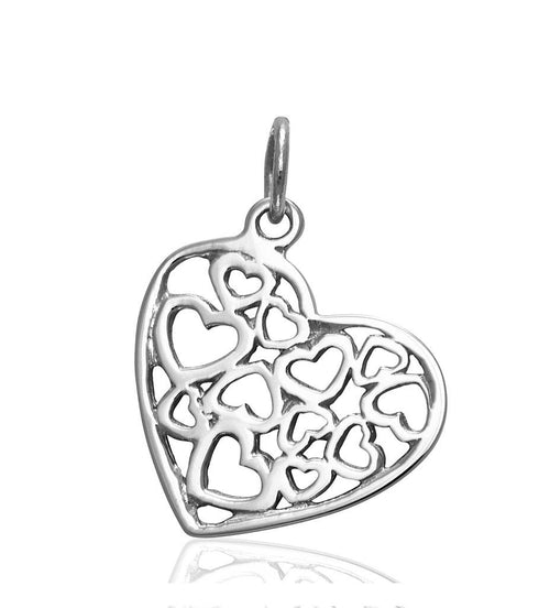 Ladies silver heart pendant only