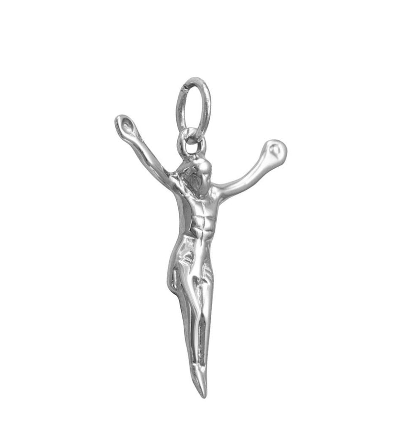Small Jesus crucifix pendant sterling silver cross necklace charm