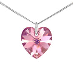 Silver love heart necklace pink gifts for girls