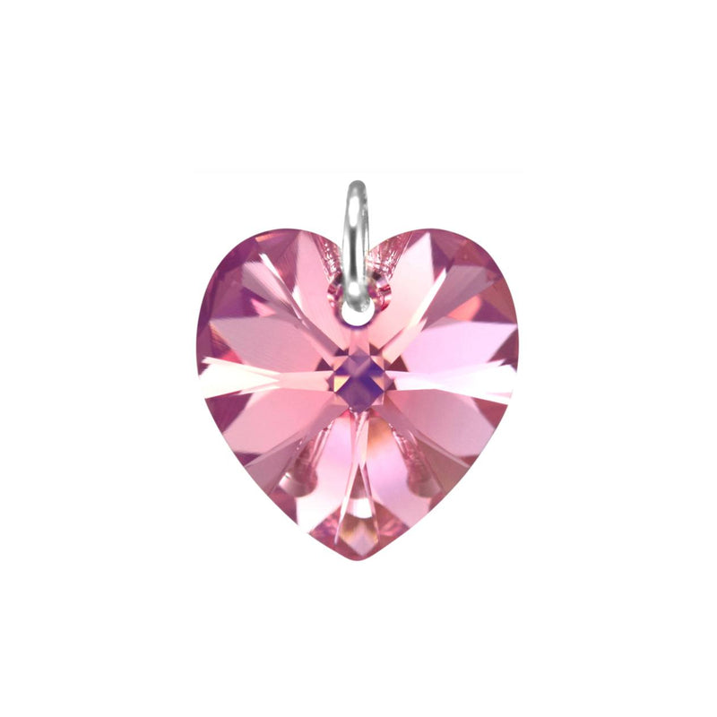 Silver love heart pendant pink gifts for girls