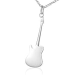 Silver music jewellery guitar necklace