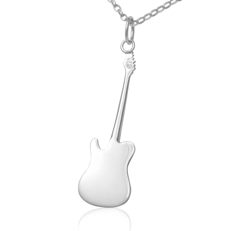 Silver music jewellery guitar necklace